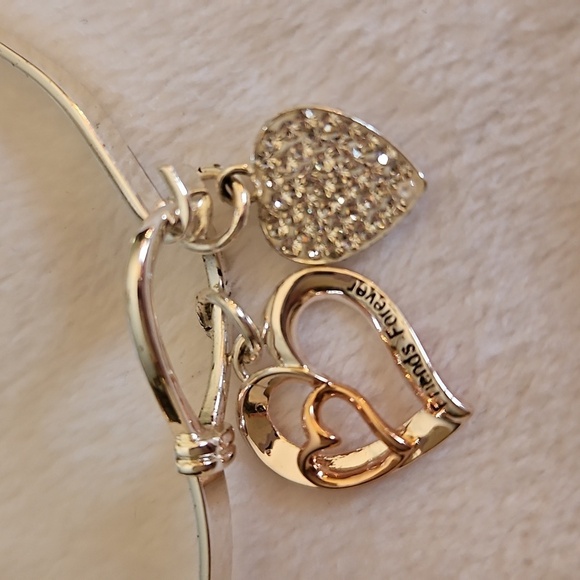 LA Friends Forever Hearts Bangle Bracelet - Picture 3 of 7